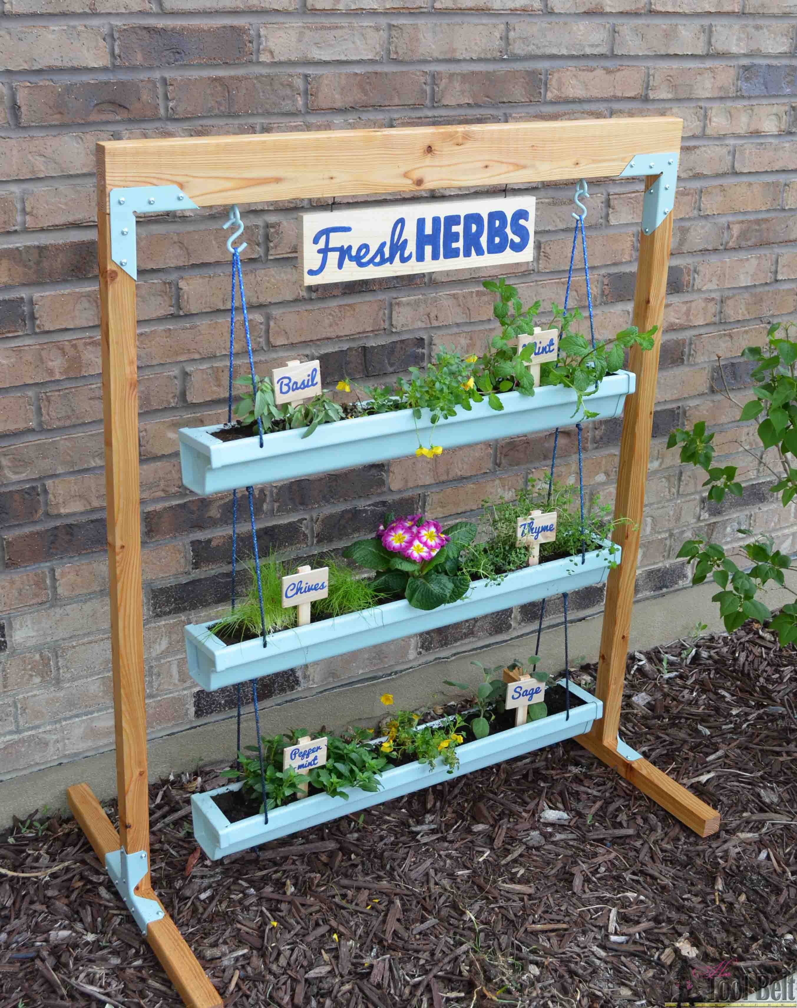 A Hanging Herb Gutter Garden