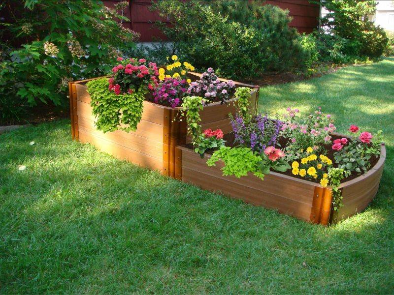 Gronomics Multilevel Rustic Raised Garden Bed Walmartcom