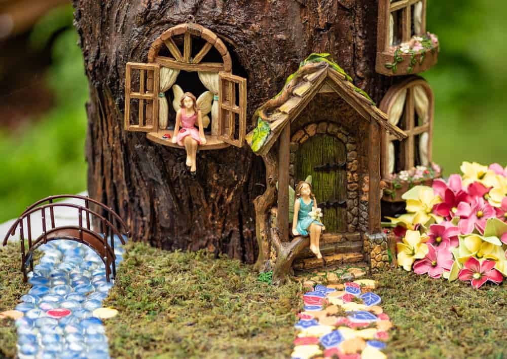 Miniature Fairy Garden Stone Door Tree Accent