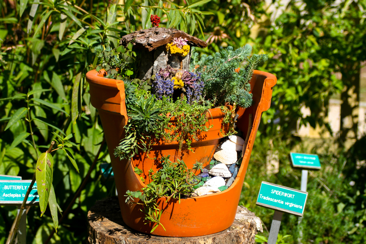 Recycled Container Herb Garden