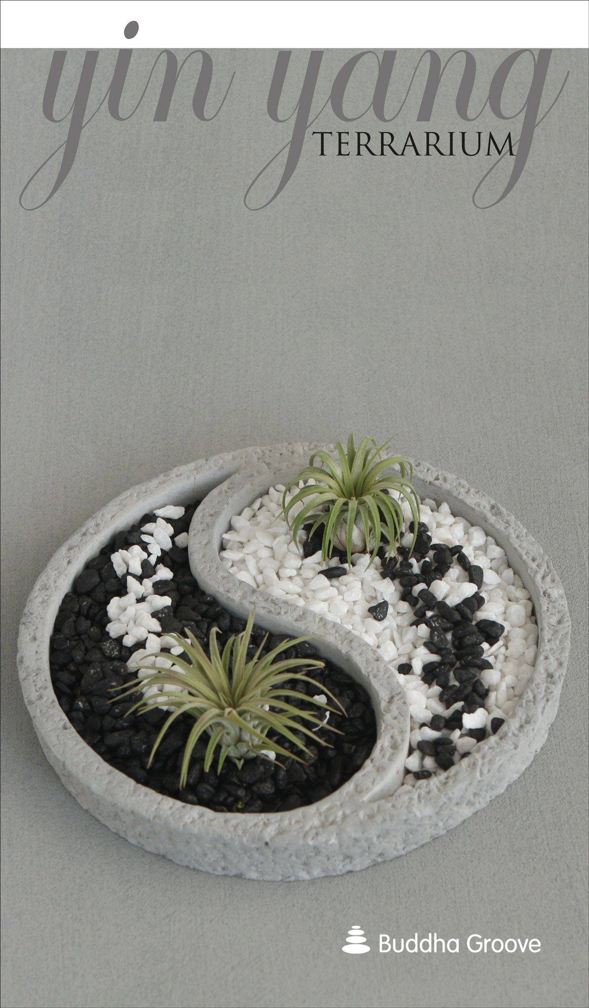 Miniature Gardening Yin Yang Cement Plate Zengardenideas