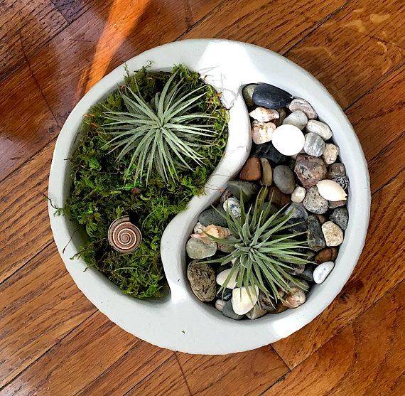 Zen Garden Kit Round Yin Yang Tabletop Zen Garden Kit