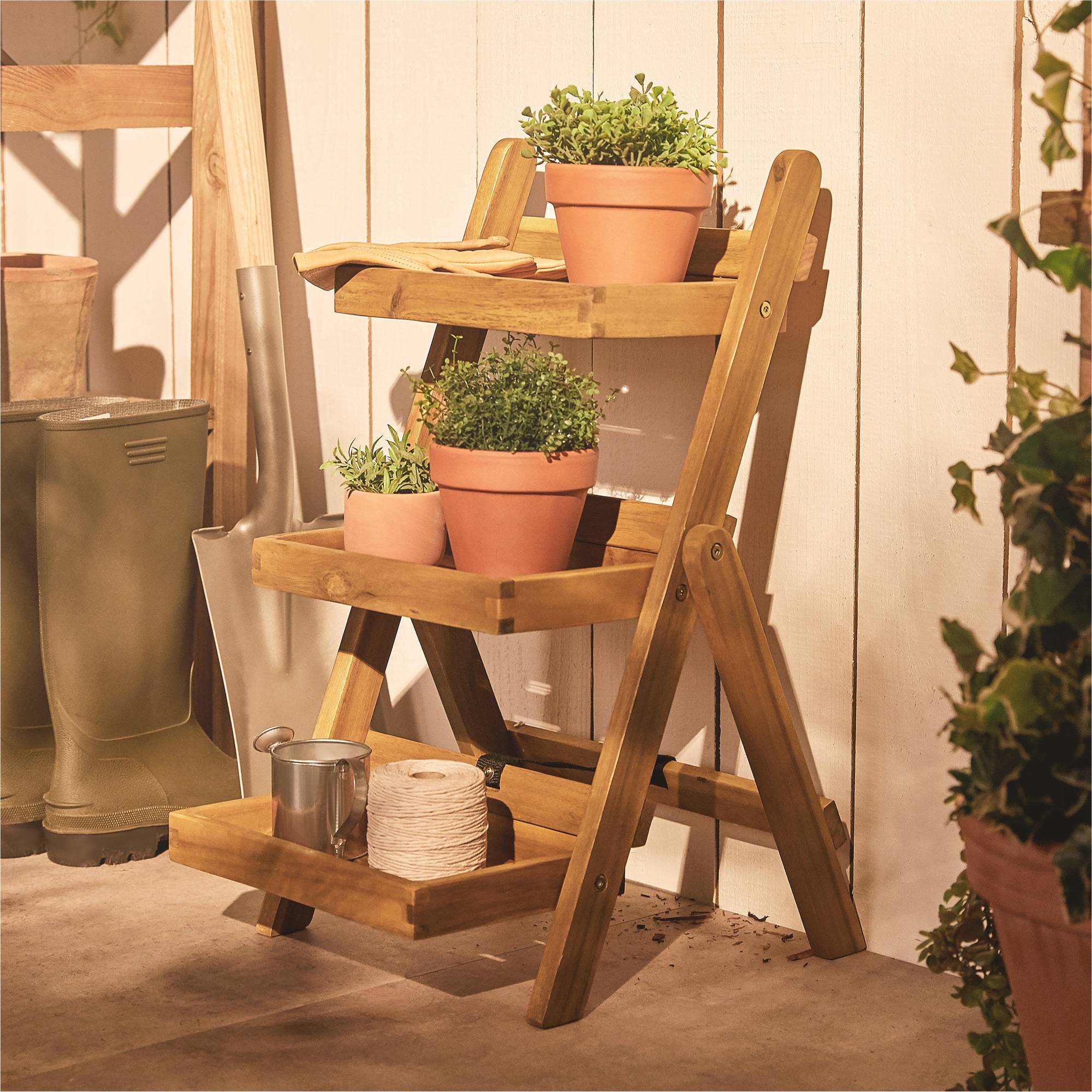 Leisure Season Ltd Tier Wooden Pedestal Plant Stand Tier Indoor