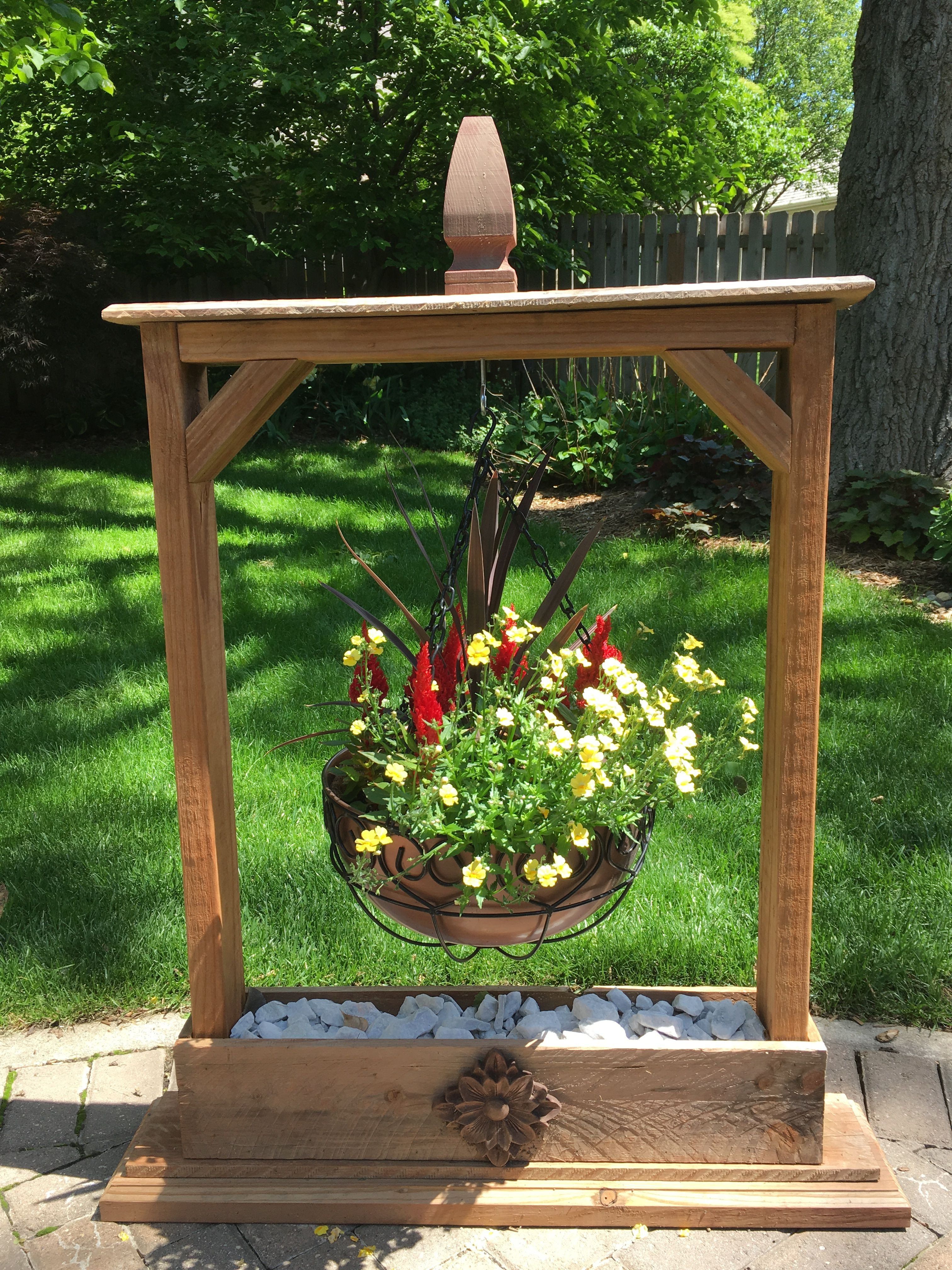Three Plant Wood Stand