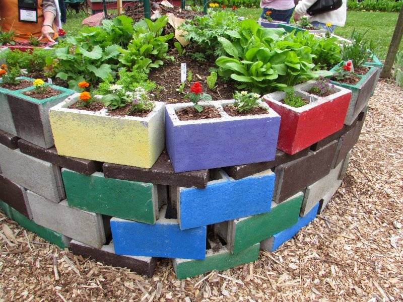 vegetable garden cinder block raised bed
