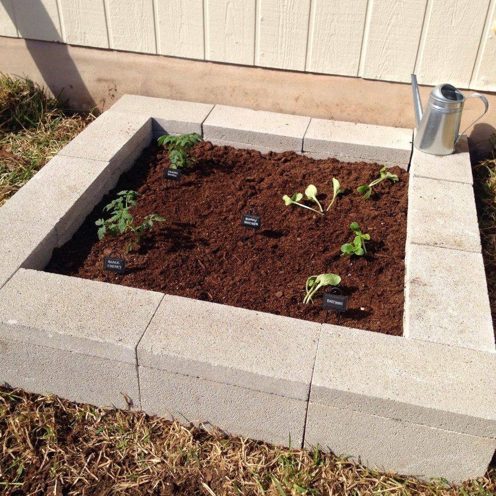 Cinder Block Raised Garden Bed