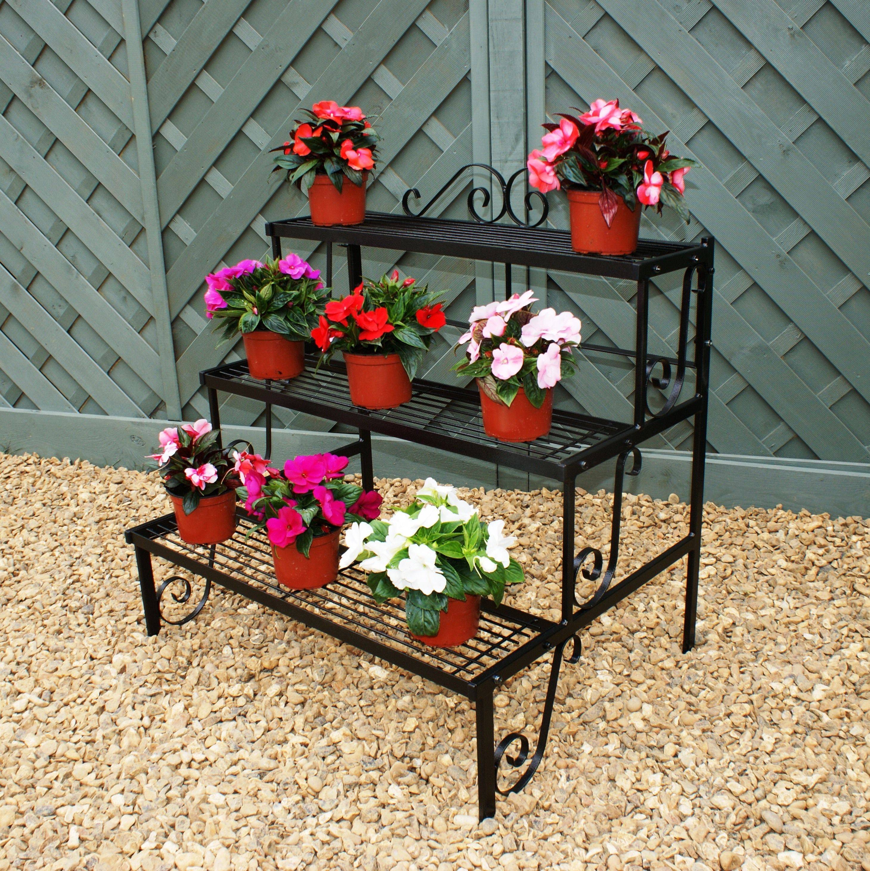 Tier Metal Plant Stand Flower Pot Holder Plant Flower Display Rack