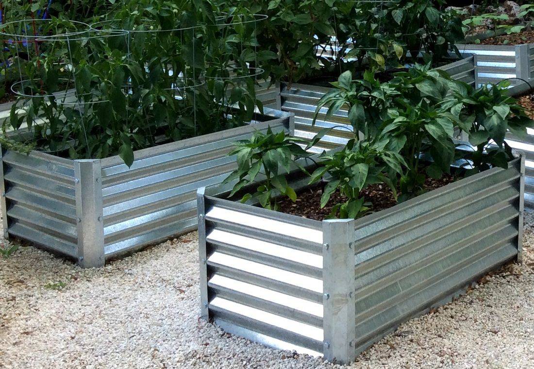 Corrugated Tin Raised Garden Planters