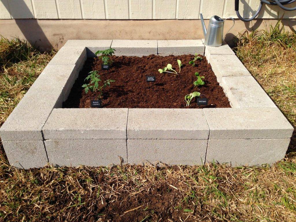 Concrete Block Raised Bed Gardening Cinder Block