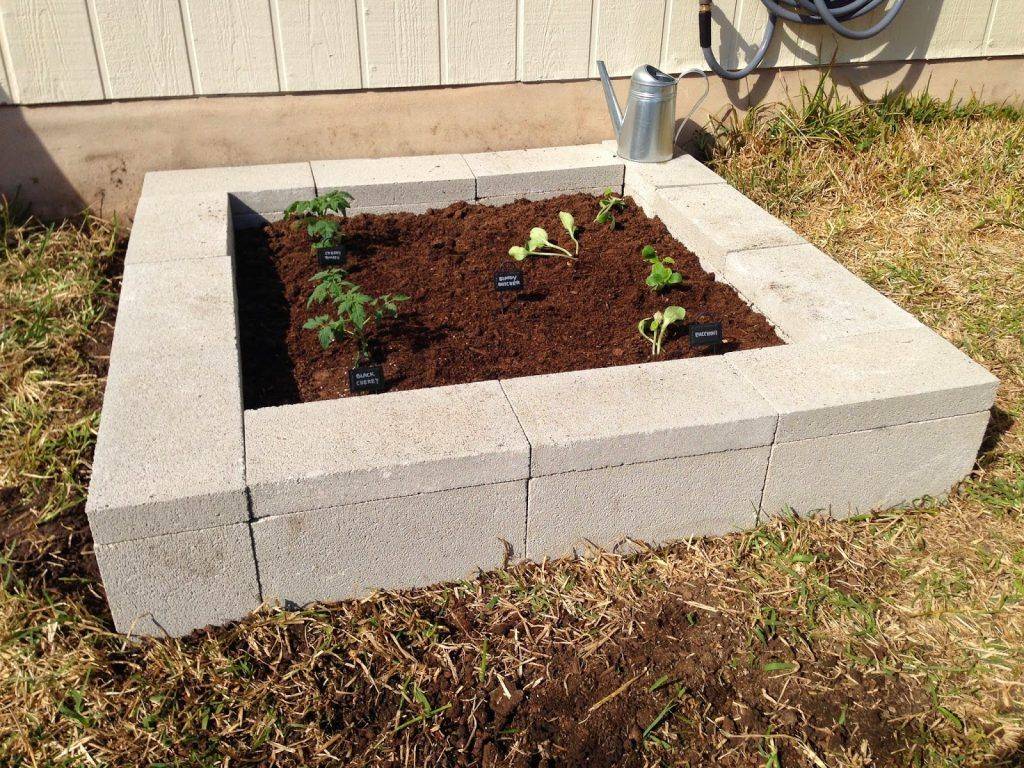 Cinder Block Raised Garden Bed