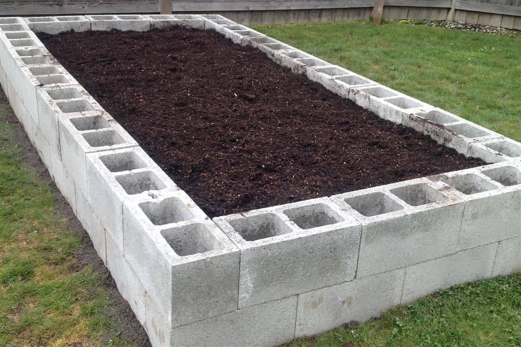 A Cinder Block Raised Garden Bed