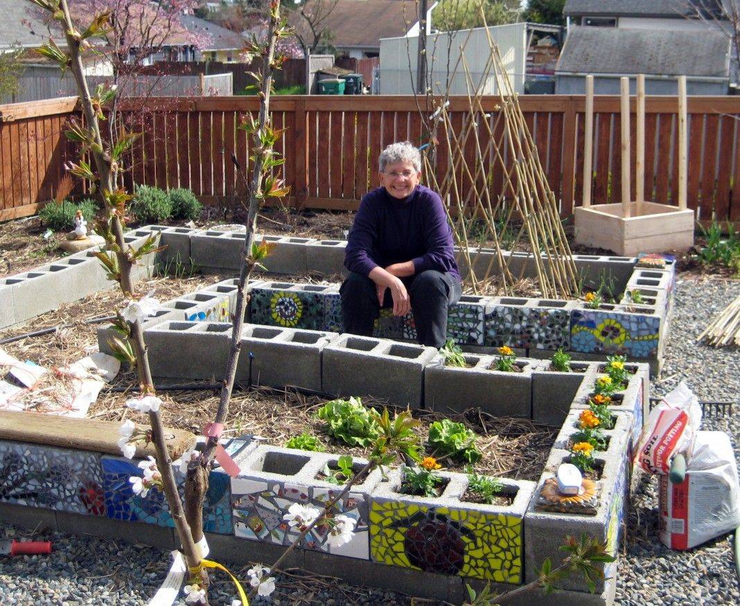My Amazing Cinder Block Square Foot Garden Planting