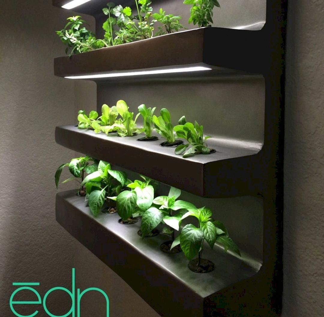 Custom Kitchen Grow Light Shelves