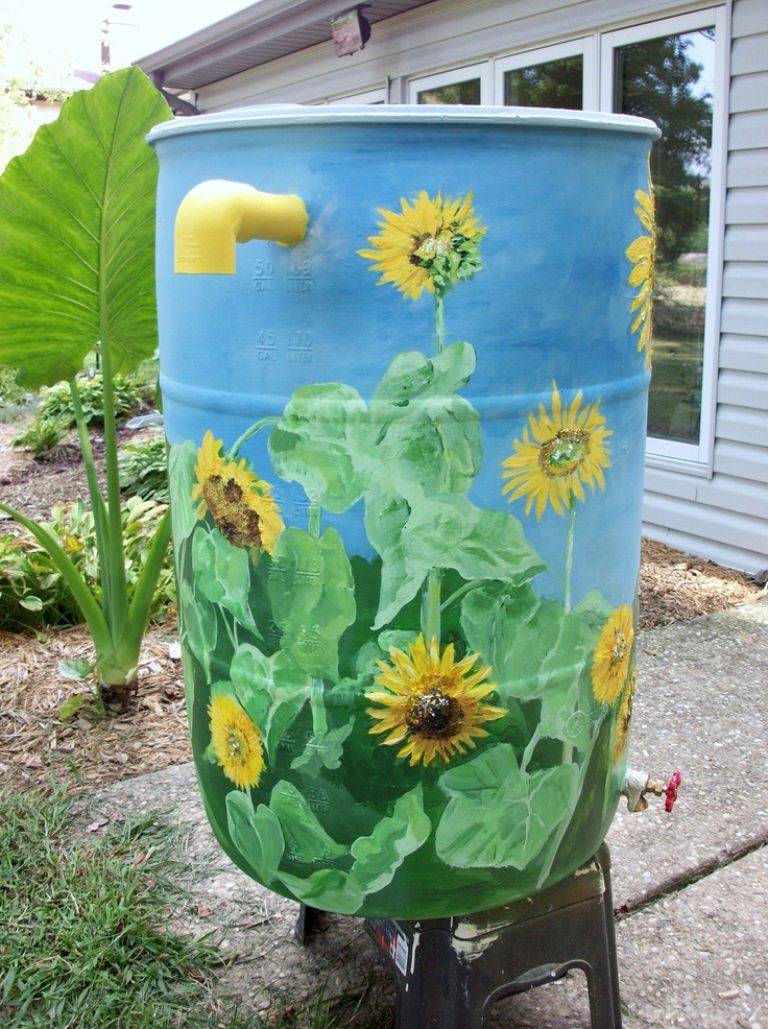 A Decorative Rain Barrel