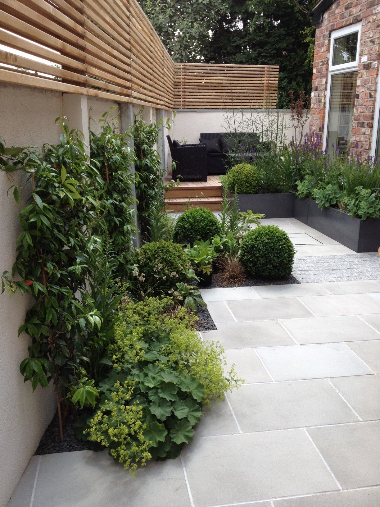 Modern Garden Design Small London Cedar Screen Grey