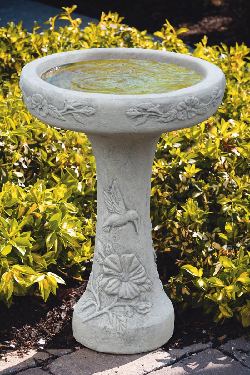 Inch Shallow Blue Concrete Bowl Bird Bath Handmade