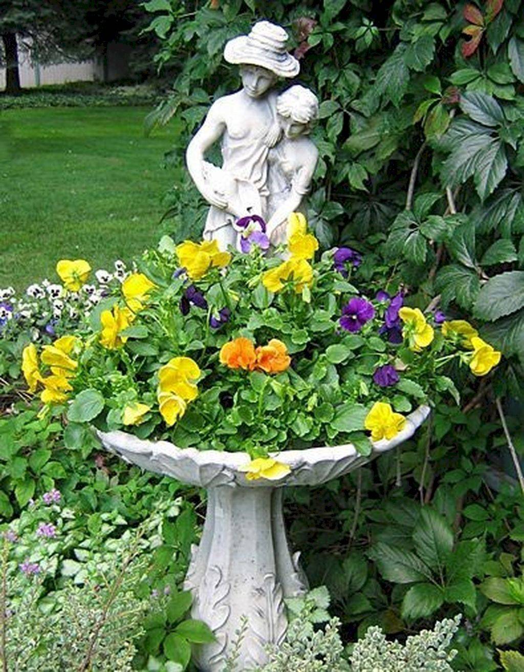 17 Garden Bird Bath with Flower Design Ideas You Cannot Miss | SharonSable