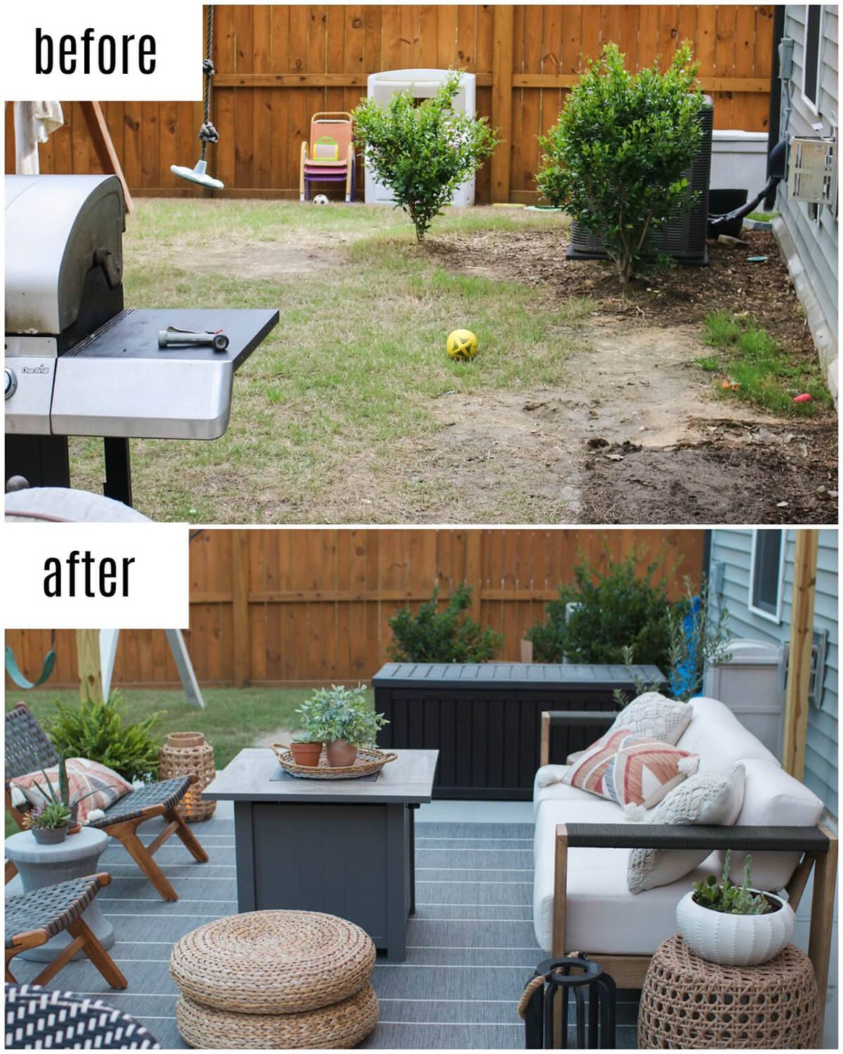 Easy Small Yard Patio Grass Landscaping Ideas