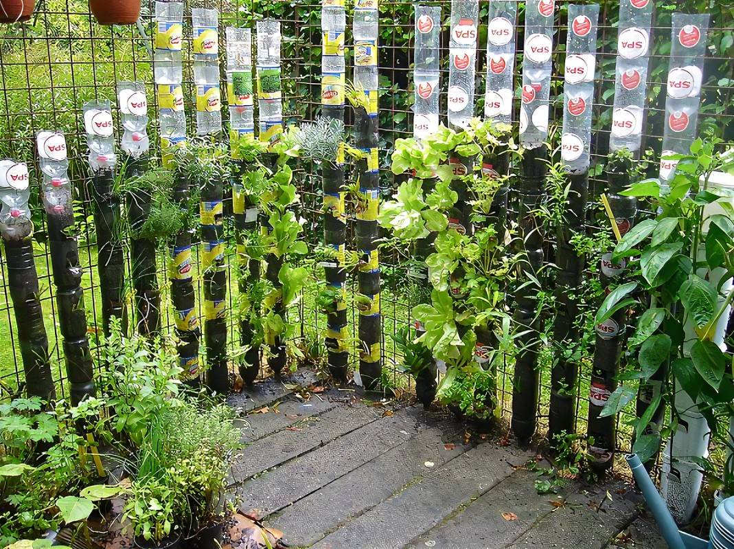 Clever Plastic Bottle Vertical Garden Ideas