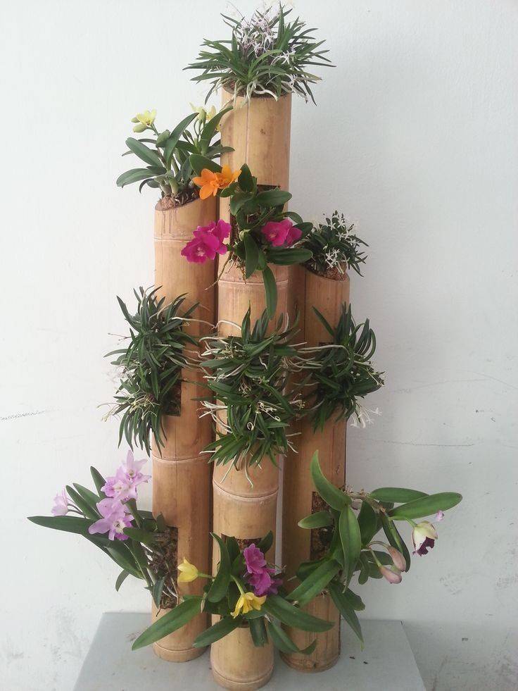Diy Vertical Bamboo Planter