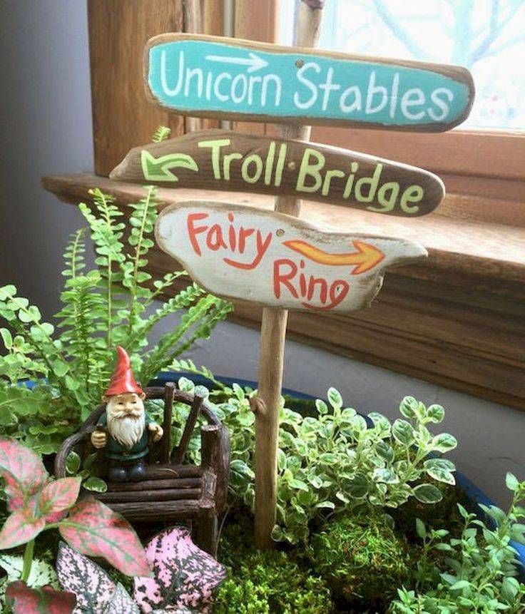 Fairy Garden Sign Fairy Garden Decor Garden Rustic Home