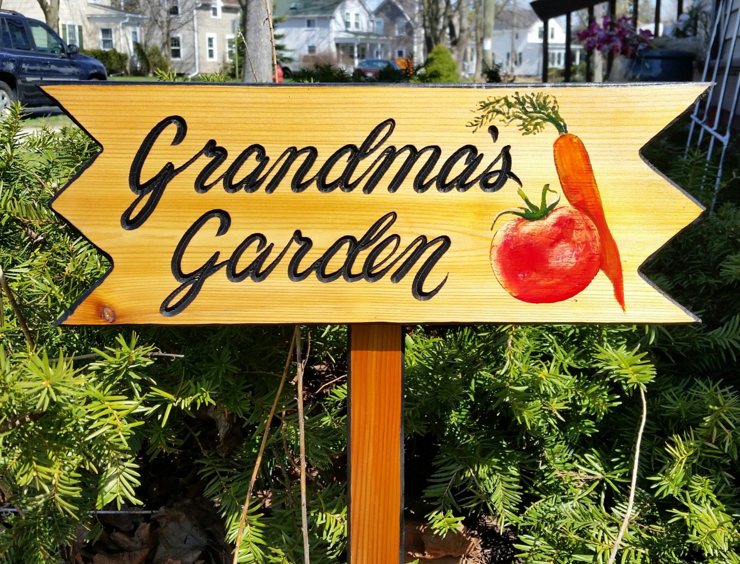 Personalised Rustic Style Wood Garden Sign