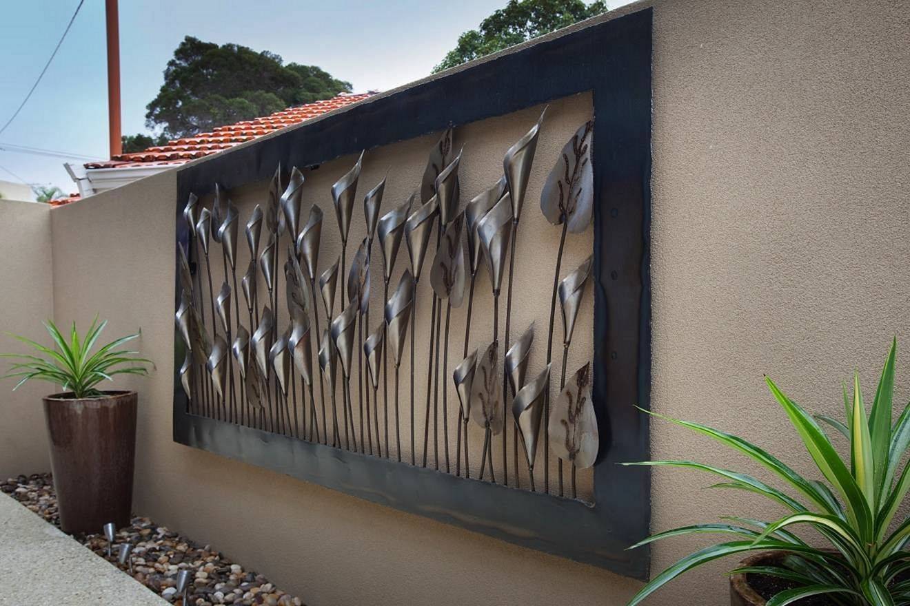 Lotus Flower Large Outdoor Metal Wall Art Garden Sculpture