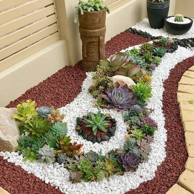 Beautiful Front Yard Rock Garden Landscaping Design Ideas