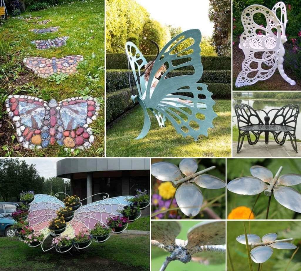 Metal Butterfly Garden Stakes