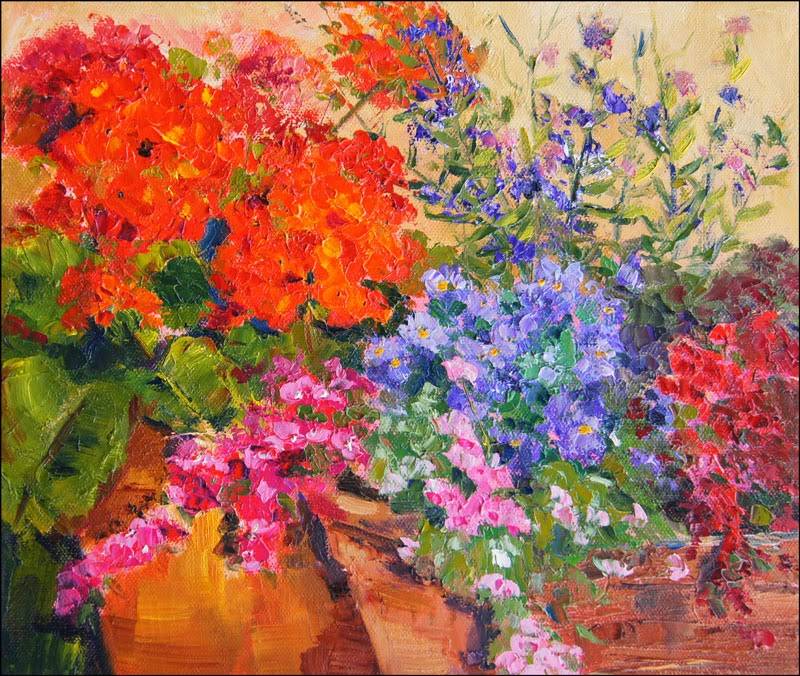 Summer Flower Garden Painting Clina Polloni Art