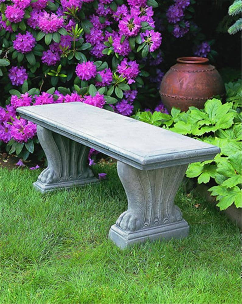 The X Cast Stone Backless Garden Bench