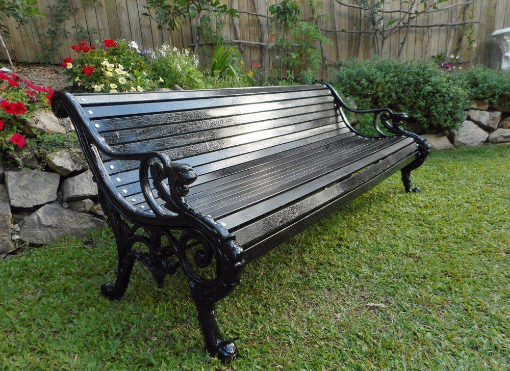 Black Shabby Chic Garden Bench Savvysurfcouk