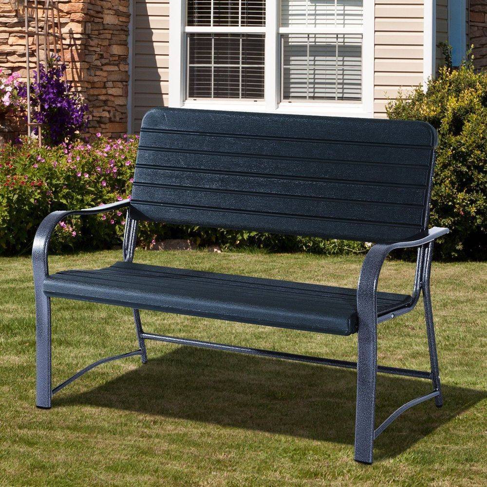 Black Wrought Iron Garden Bench
