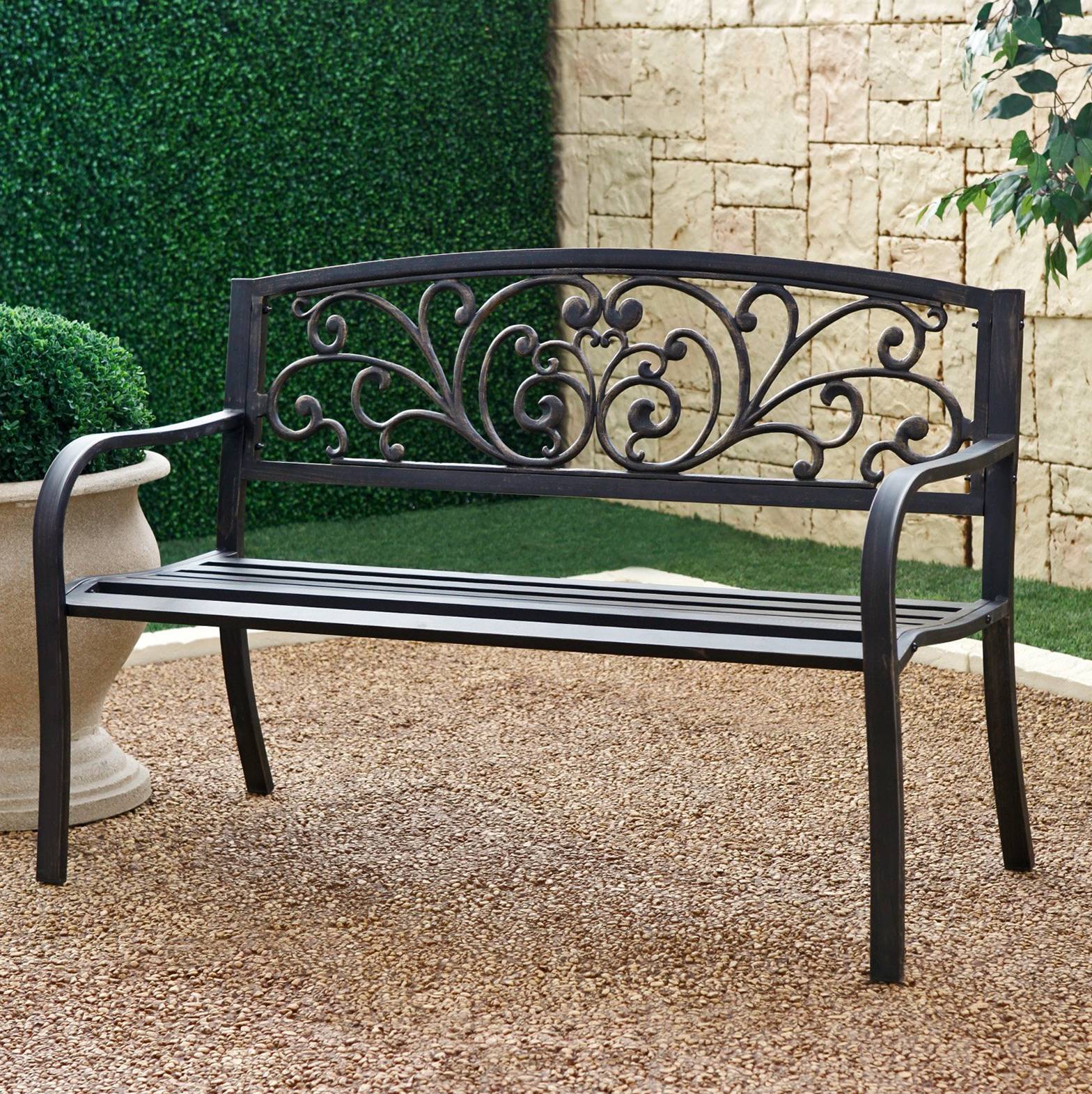 16 Outdoor Black Garden Bench Ideas You Cannot Miss SharonSable