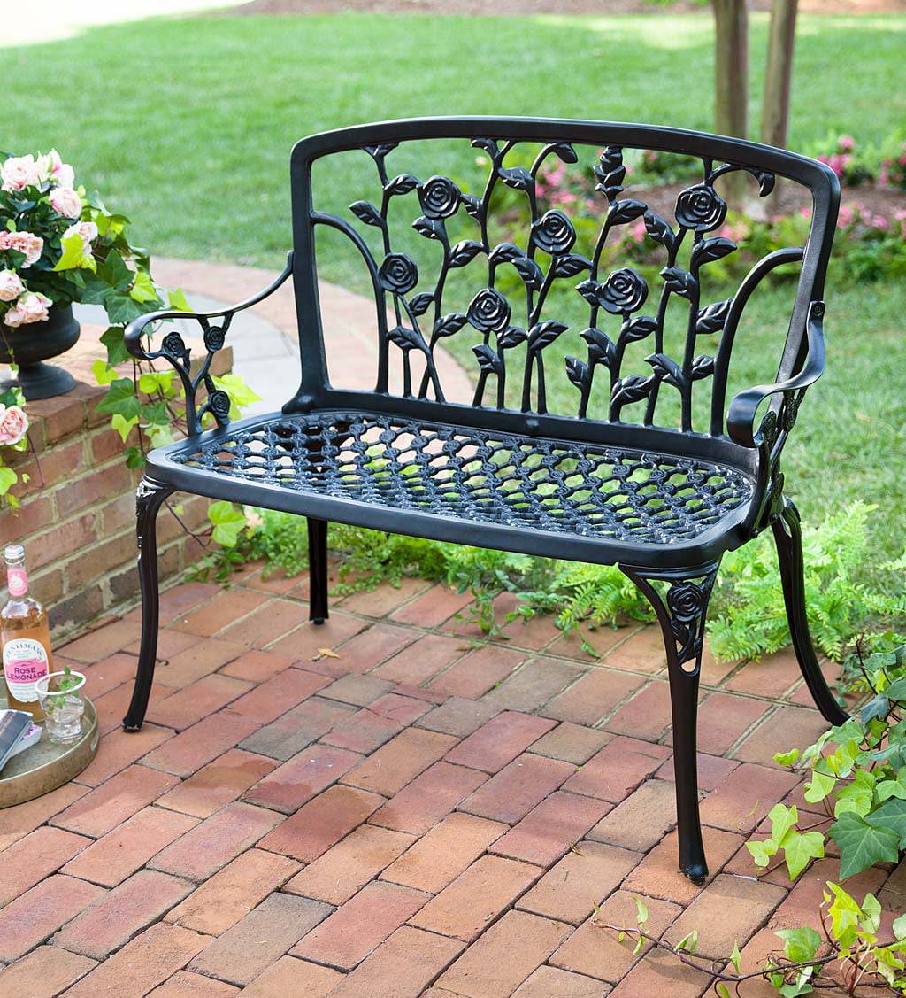 Shop Sunnydaze Black Steel Metal Outdoor Patio Garden Glider Bench