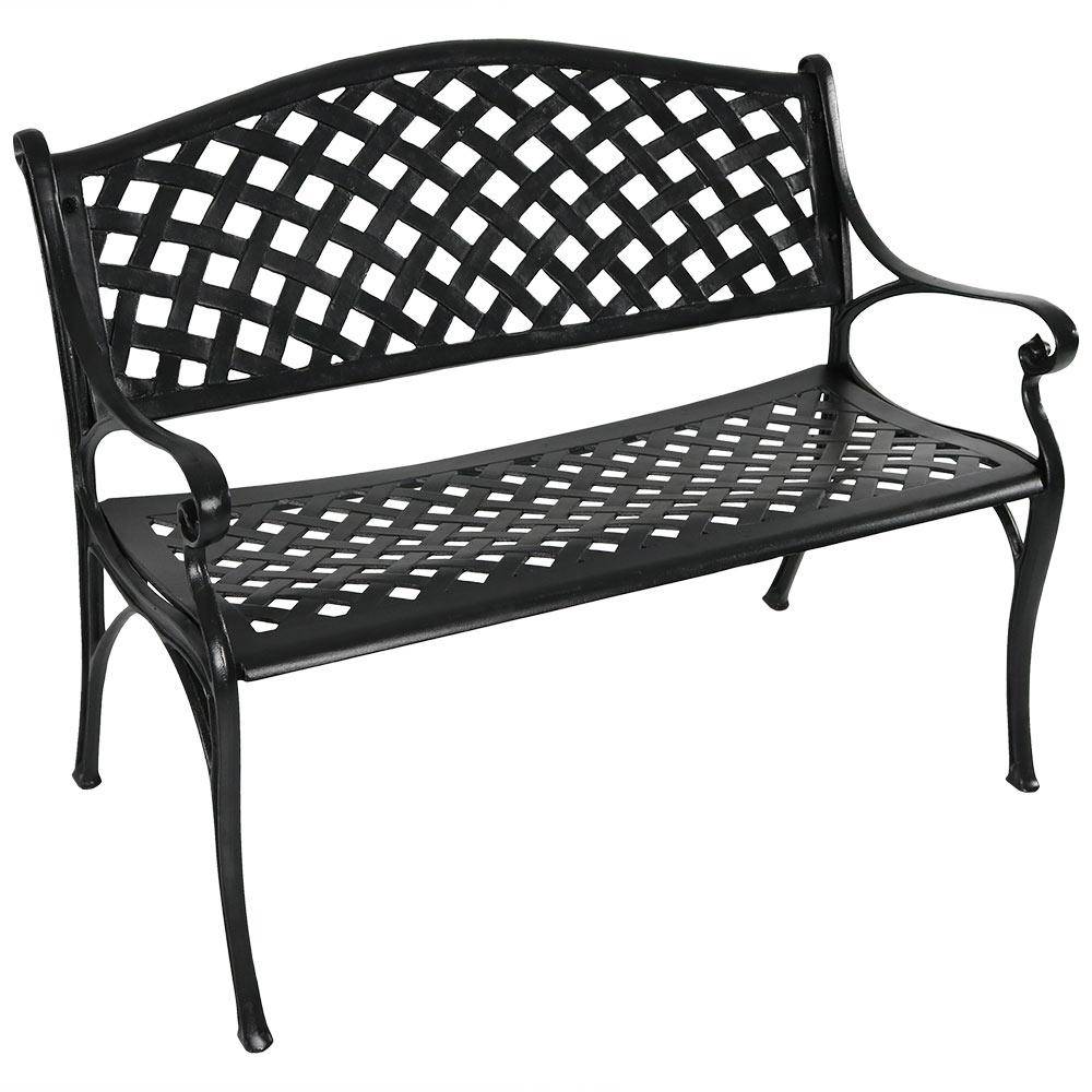 Shop Sunnydaze Black Steel Metal Outdoor Patio Garden Glider Bench