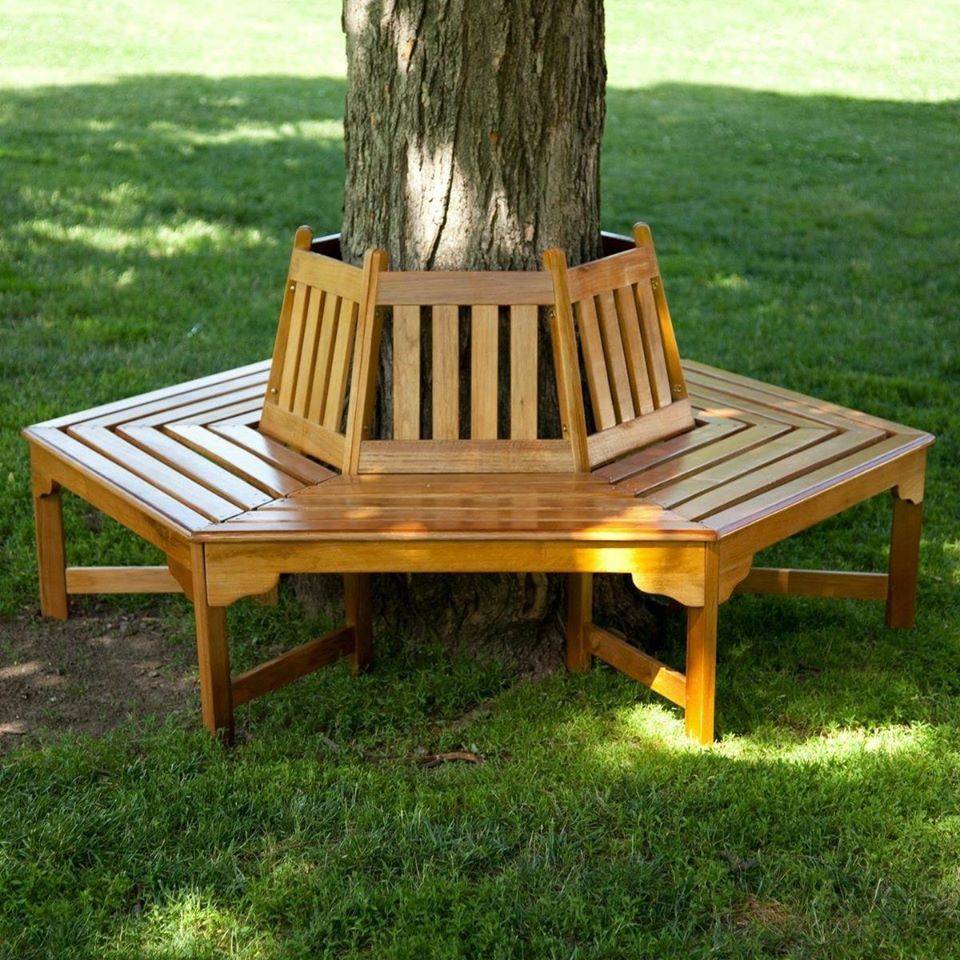 These Wraparound Tree Benches