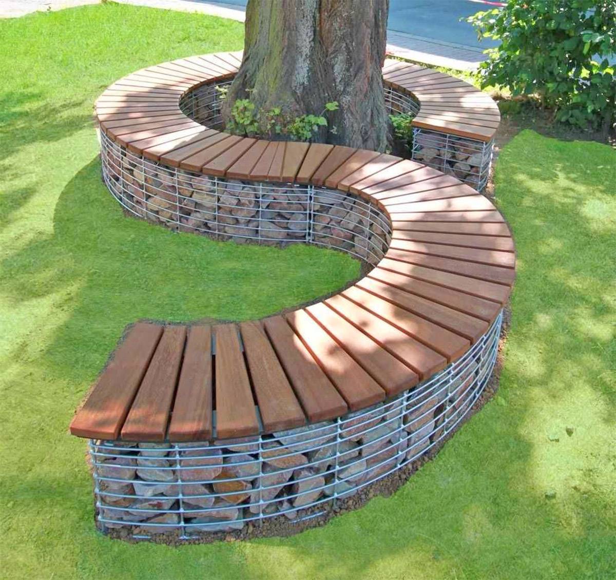 Wraparound Tree Bench Awesome Backyard Landscaping Designs