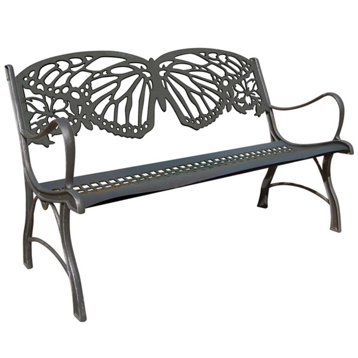 Hearth Weatherresistant Butterfly Metal Garden Bench