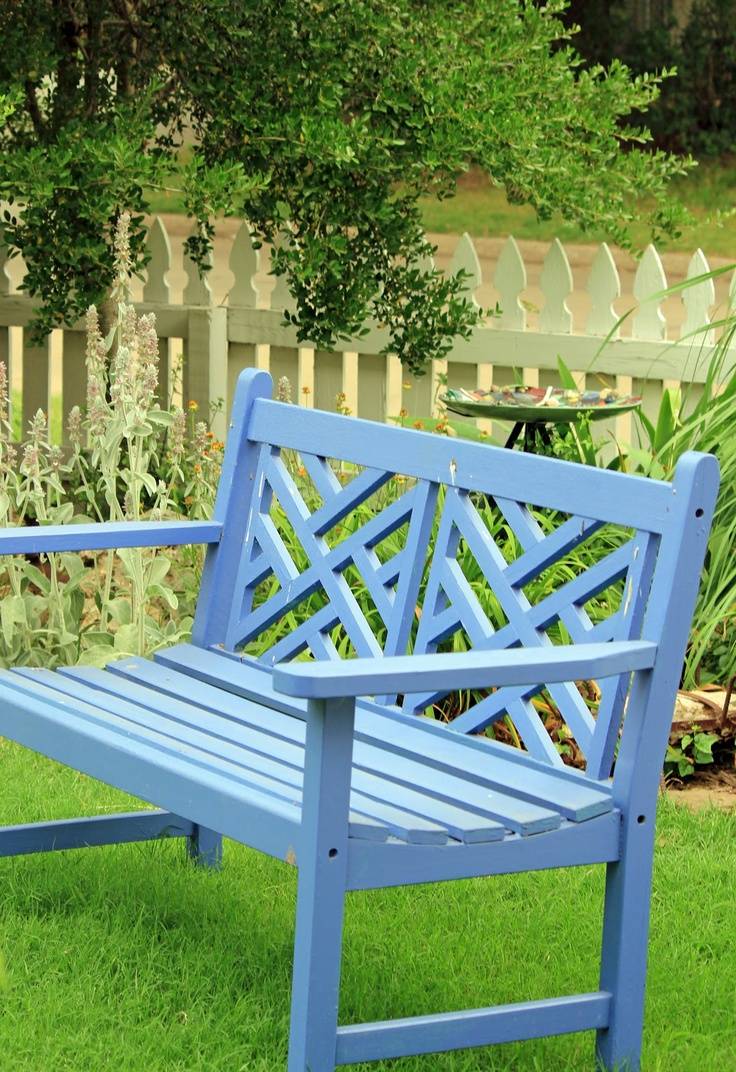 Blue Garden Bench Beer Garden Design