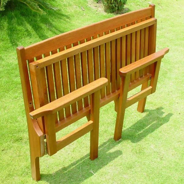 Wooden Folding Bench Picnic Garden Seat Table