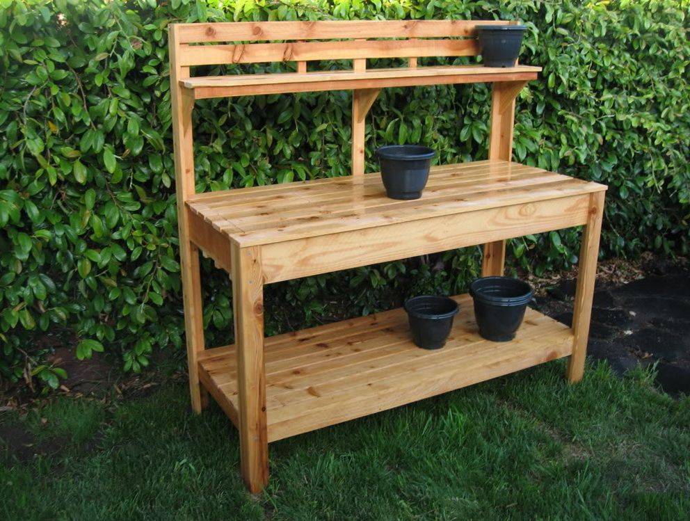 A Garden Work Table Custom Raised Gardens Potting Bench