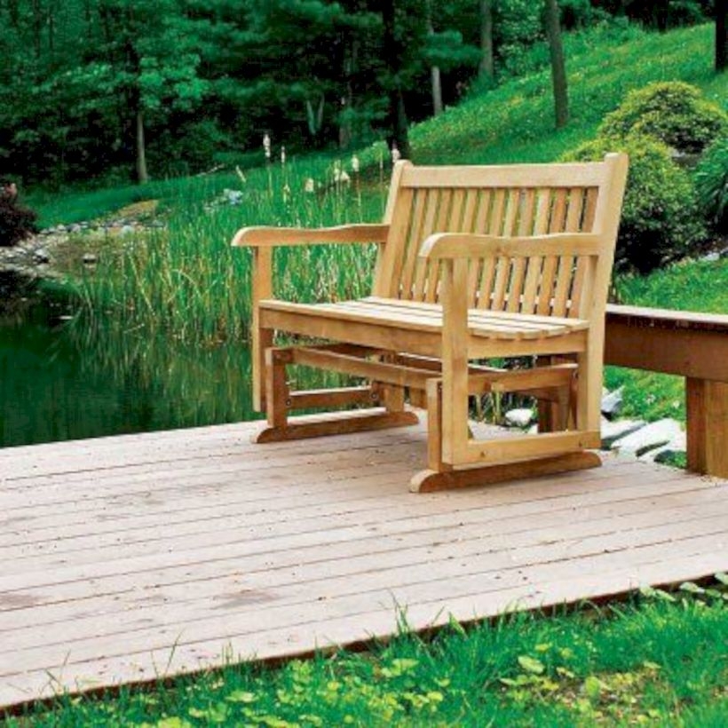 Top Teak Outdoor Glider Benches Patio Seating Ideas