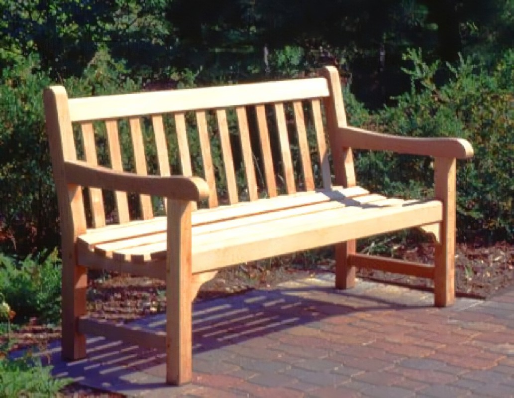 A Lead Colour Garden Bench