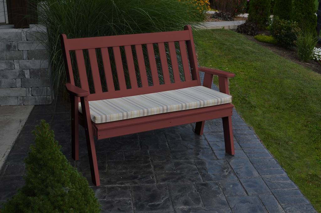 Handcrafted Traditional Wooden Park Bench Red Cedar Wood Bench