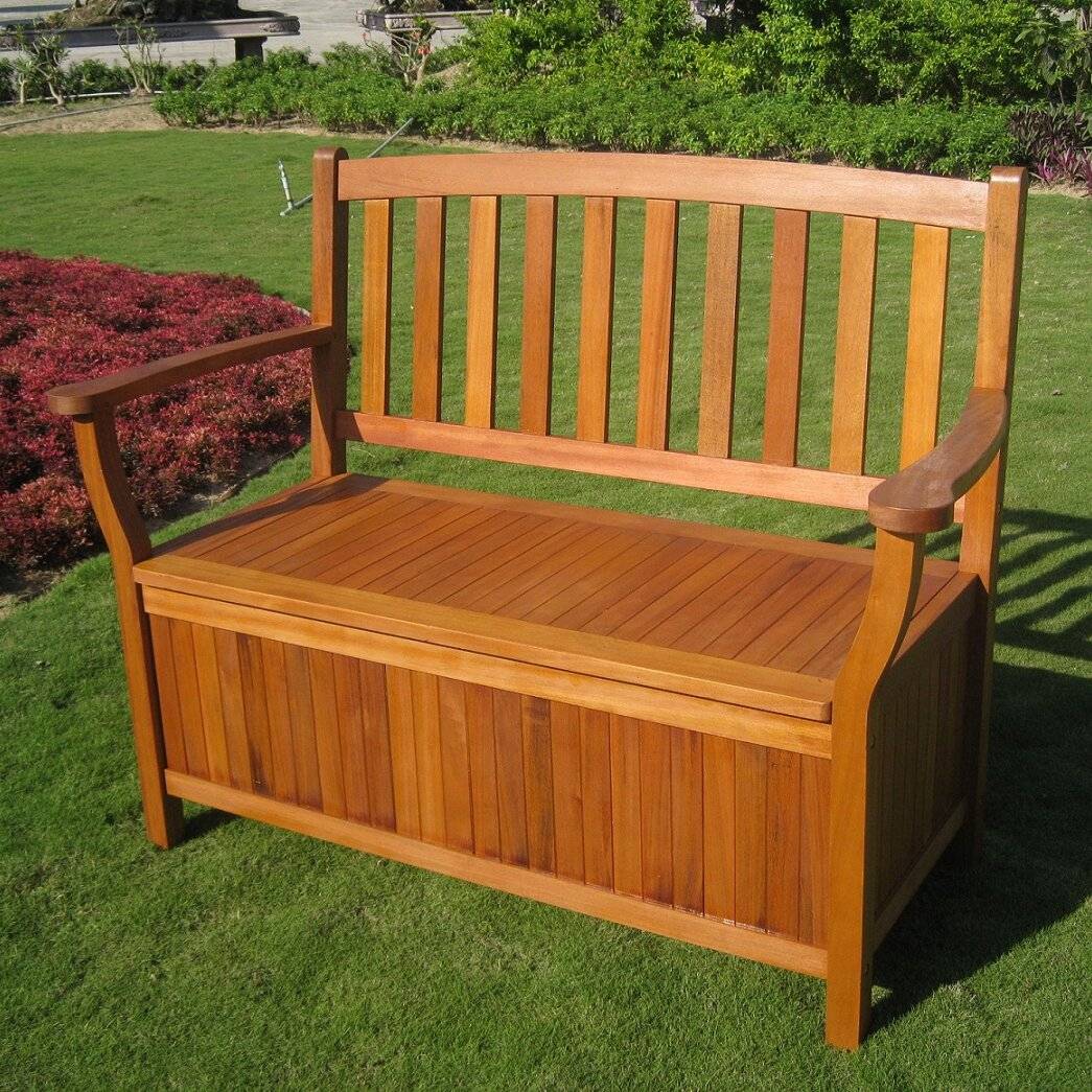 Outdoor Wooden Storage Bench Home Furniture Design