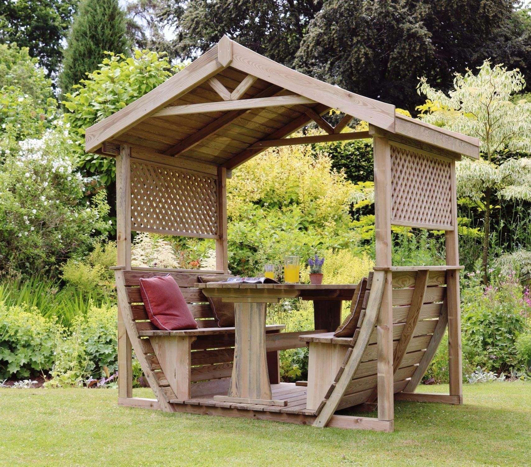 Seater Corner Wooden Garden Arbour Pagoda Trellis