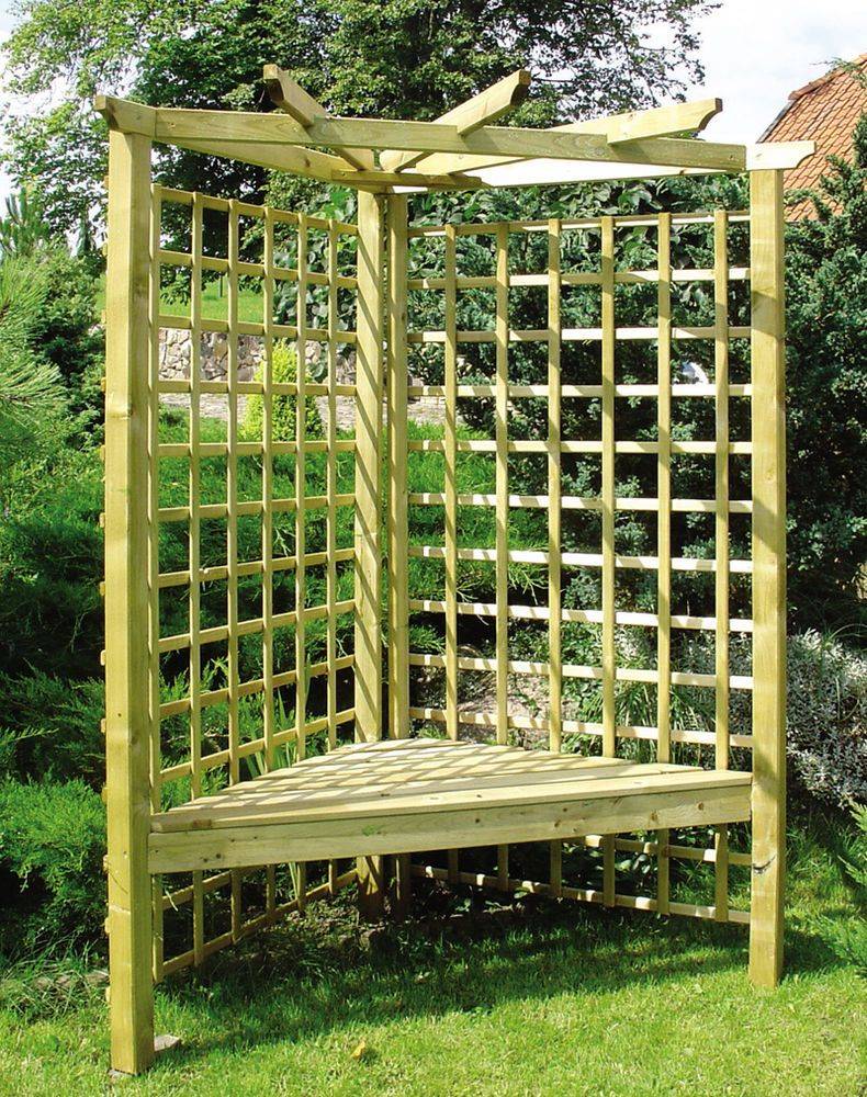 The Attic Bilbao Garden Arbour Seat Pergola Trellis