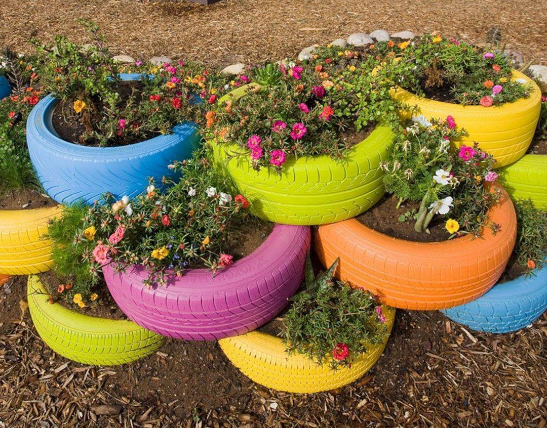 Flower Tire Planter Ideas
