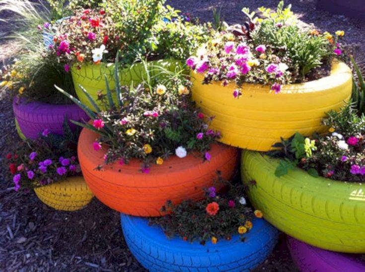 Painted Tires Decorating I Love Pinterest Painted Tires Garden